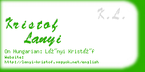 kristof lanyi business card